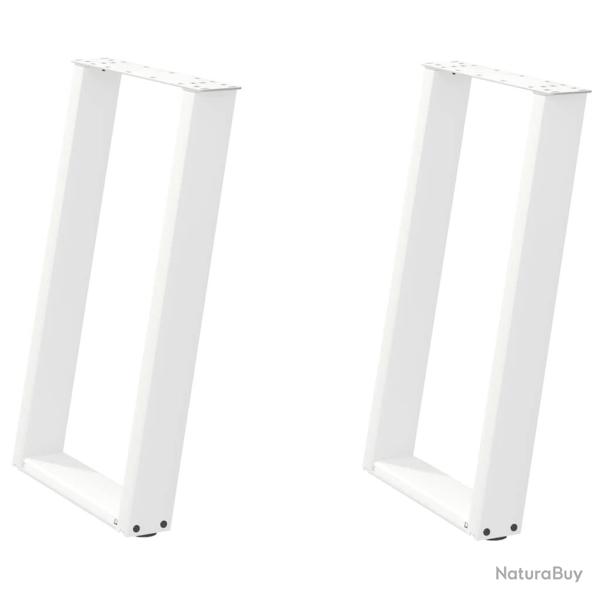 Lot de 2 pieds de table en U pour personnaliser votre table � manger 50 x 73 cm en acier blanc 02_0