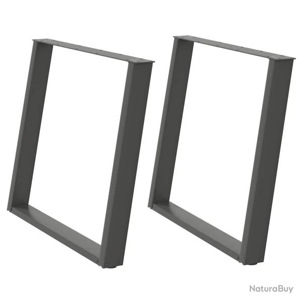 Lot de 2 pieds de table � manger en U inclin�s 100 x 72-73 cm design moderne avec niveleurs en acie