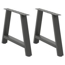 Lot de 2 pieds de table basse en forme de A 70 x 42 x 43 cm avec niveleurs r&eacute;glables design moderne