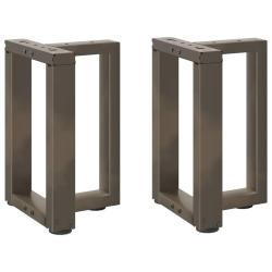 Lot de 2 pieds de table basse en T 38 x 25 x 42 cm robustes avec niveleurs r&eacute;glables design moderne