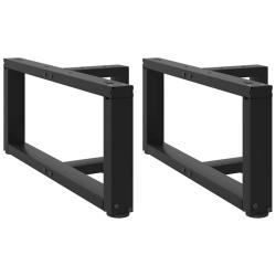 Lot de 2 pieds de table basse en T 70 x 25 x 30 cm avec niveleurs r&eacute;glables design moderne en acier