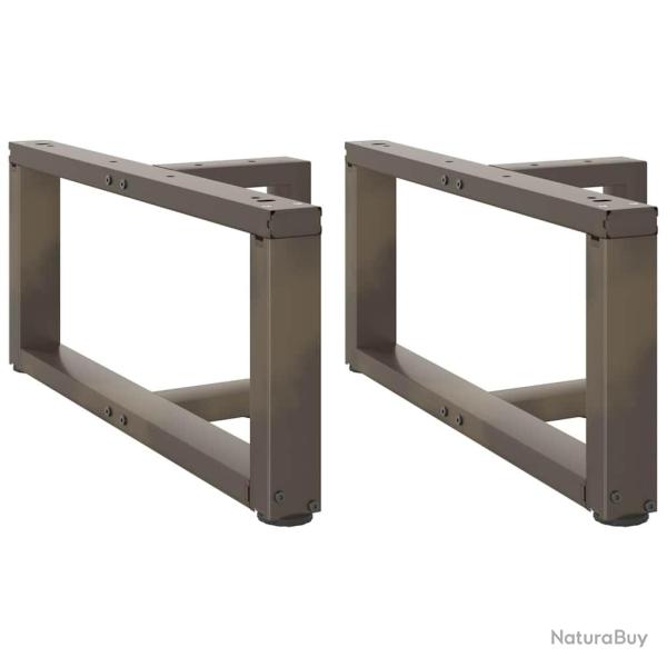 Lot de 2 pieds de table basse g�om�triques robustes ajustables 70 x 25 x 31 cm en acier noir 02_005