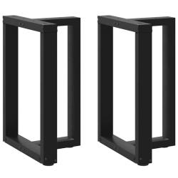 Lot de 2 pieds de table &agrave; manger en T 50 x 35 x 73 cm avec r&eacute;glage de niveau style &eacute;pur&eacute; en acier n
