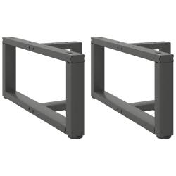 Lot de 2 pieds de table basse en T robustes ajustables 60 x 25 x 31 cm en acier anthracite 02_00572