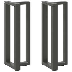 Lot de 2 pieds de table console en T 38 x 25 x 72 cm stabilisateurs r&eacute;glables design moderne en aci