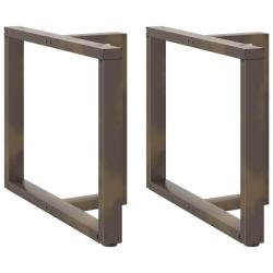 Lot de 2 pieds de table en T ajustables 90 x 35 x 73 cm design moderne cuisine en acier noir 02_005
