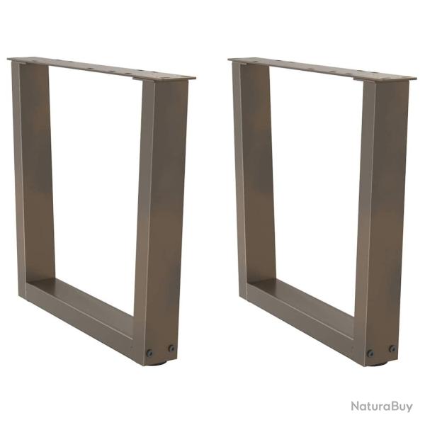 Lot de 2 pieds de table basse en V r�glables 50 x 42-43,3 cm moderne esth�tique en acier naturel 02