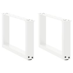 Lot de 2 pieds de table basse en U 50 x 30 cm structure robuste avec niveleurs modernes en acier bl