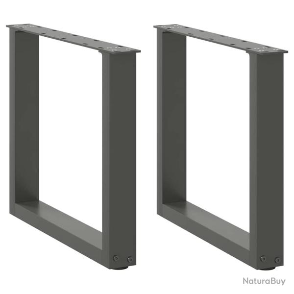 Lot de 2 pieds de table basse en U 50 x 43 cm avec niveleurs r�glables design moderne en acier anth