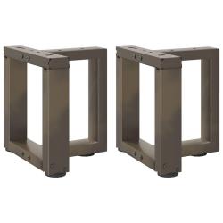 Lot de 2 pieds de table basse en T avec niveleurs r&eacute;glables 30 x 25 x 30 cm en acier noir 02_0057273