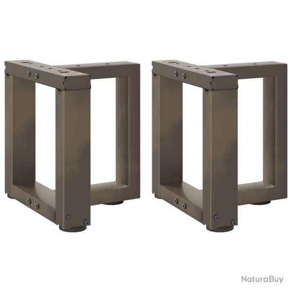 Lot de 2 pieds de table basse en T avec niveleurs r�glables 30 x 25 x 30 cm en acier noir 02_0057273