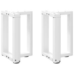 Lot de 2 pieds de table basse en T design moderne 38 x 25 x 43 cm en acier blanc 02_0057295