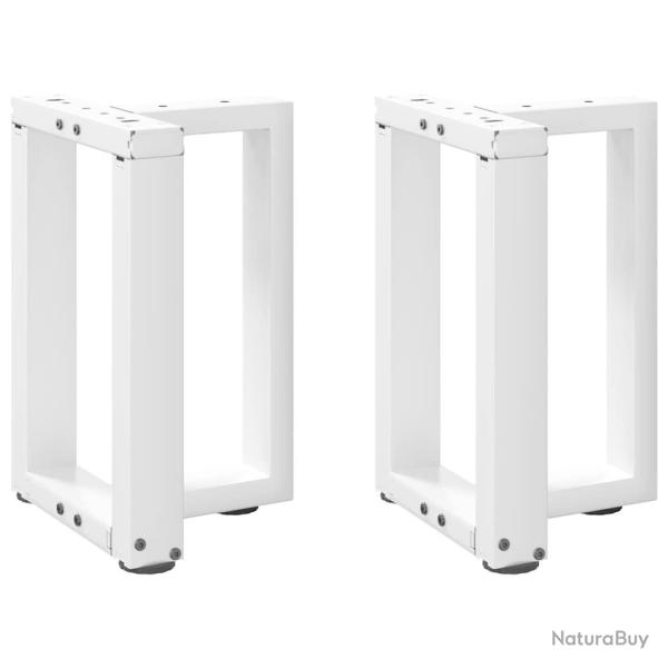 Lot de 2 pieds de table basse en T design moderne 38 x 25 x 43 cm en acier blanc 02_0057295
