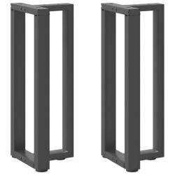 Lot de 2 pieds de table console en T ajustables 25 x 28 x 73 cm style moderne en acier anthracite 0