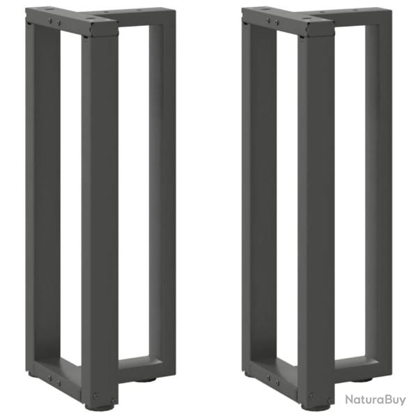 Lot de 2 pieds de table console en T ajustables 25 x 28 x 73 cm style moderne en acier anthracite 0