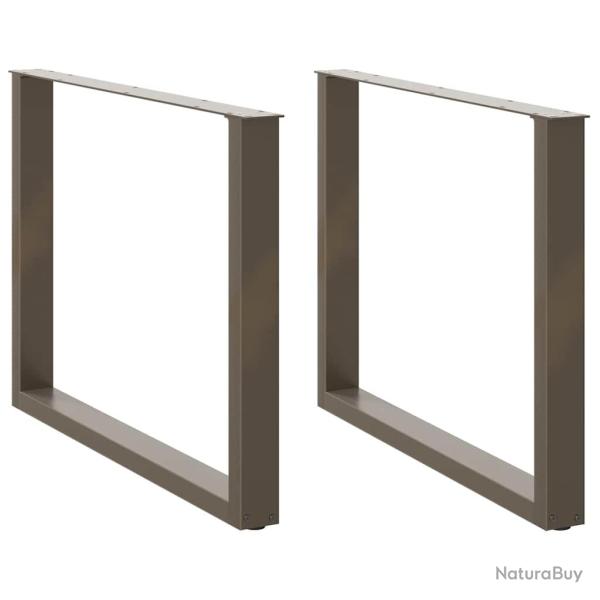 Lot de 2 pieds de table � manger en U avec niveleurs r�glables 100 x 72-73 cm en acier thermolaqu�