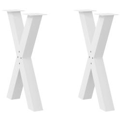 Lot de 2 pieds de table &agrave; manger en X ajustables 50 x 72 cm pour surface stable design moderne en a