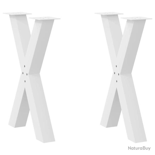 Lot de 2 pieds de table � manger en X ajustables 50 x 72 cm pour surface stable design moderne en a