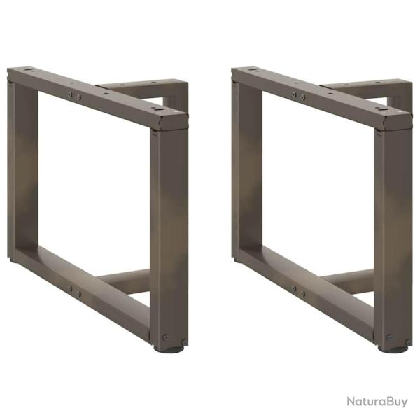 Lot de 2 pieds de table basse en T 70 x 25 x 43 cm robustes avec niveleurs pratiques moderne en aci