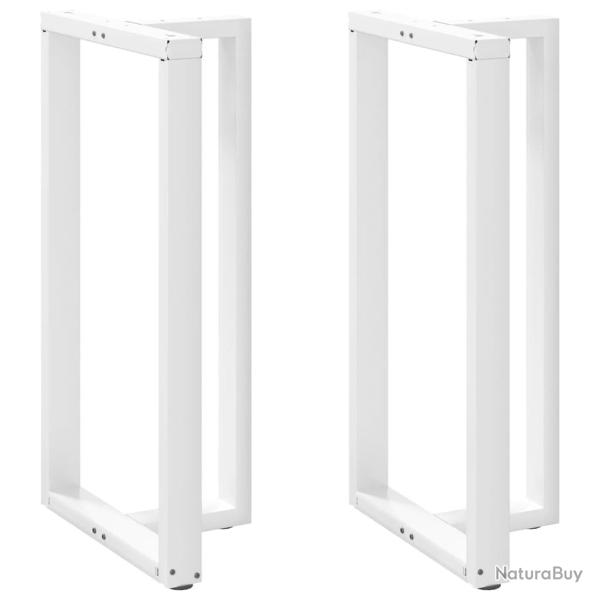 Lot de 2 pieds de table de bar en T r�glables 60 x 35 x 111 cm design moderne en acier blanc 02_005