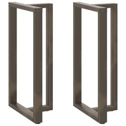 Lot de 2 pieds de table de bar en forme de T 60 x 35 x 111 cm avec niveleurs r&eacute;glables design moder