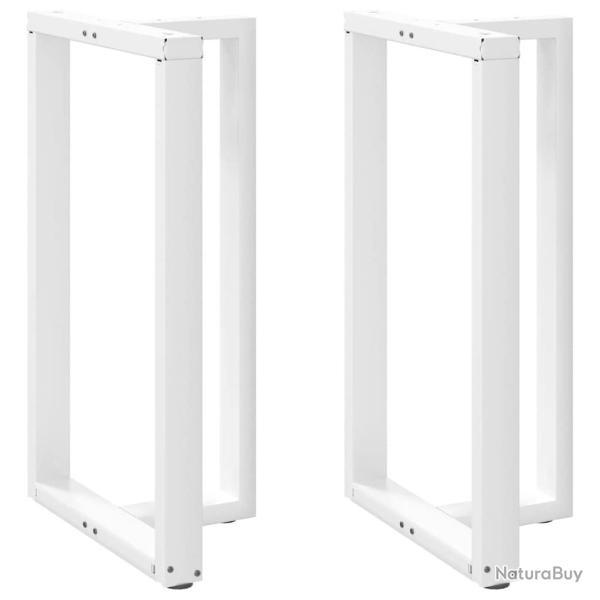 Lot de 2 pieds de table de bar en T r�glables 60 x 35 x 100 cm design moderne en acier blanc 02_005