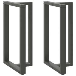 Lot de 2 pieds de table de bar en T design moderne 60 x 35 x 100 cm avec niveleurs r&eacute;glables en aci