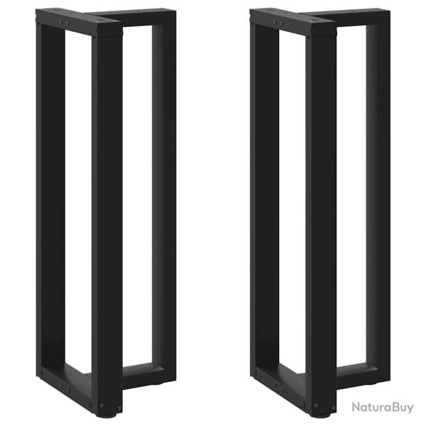 Lot de 2 pieds de table de bar en T avec patins r�glables 50 x 35 x 110 cm en acier thermolaqu� noi