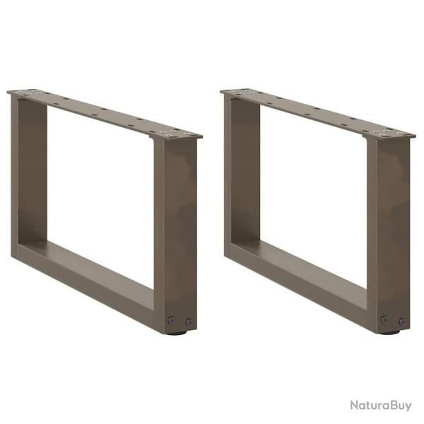 Lot de 2 pieds de table basse en U 70 x 30 cm robustes avec niveleurs r�glables style moderne en ac