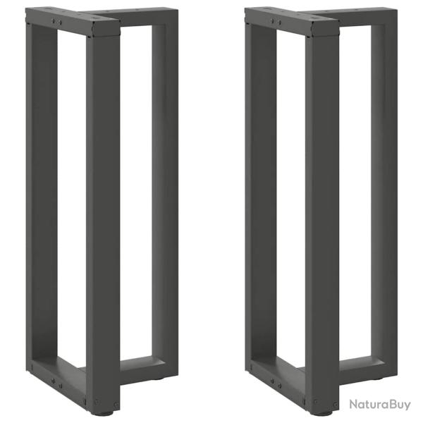 Lot de 2 pieds de table de bar en T ajustables 50 x 35 x 100 cm en acier anthracite 02_0057352