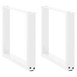 Lot de 2 pieds de table basse en U 50 x 42-43 cm avec niveleurs r&eacute;glables design moderne en acier b