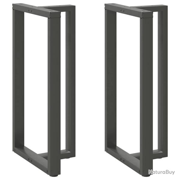 Lot de 2 pieds de table de bar en T 60 x 35 x 110 cm robustes avec niveleurs r�glables en acier ant