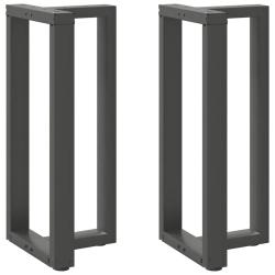 Lot de 2 pieds de table de bar en T r&eacute;glables esth&eacute;tique moderne 50 x 35 x 90 cm en acier anthracit