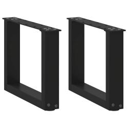 Lot de 2 pieds de table basse en U 30 x 30 cm structure robuste avec niveleurs r&eacute;glables design mod