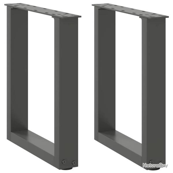 Lot de 2 pieds de table basse en U 28 x 43 cm avec niveleurs r�glables design moderne en acier anth