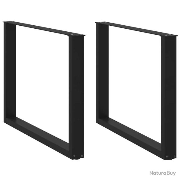 Lot de 2 pieds de table en U r�glables 100 x 72 cm design moderne esth�tique en acier noir 02_00574