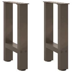 Lot de 2 pieds de table basse en acier thermolaqu&eacute; 28 x 43 cm design moderne avec niveleurs en acie