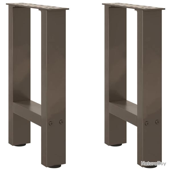 Lot de 2 pieds de table basse en acier thermolaqu� 28 x 43 cm design moderne avec niveleurs en acie