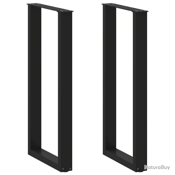 Lot de 2 pieds de table de bar design moderne en U 40 x 100-101 cm avec niveleurs r�glables en acie
