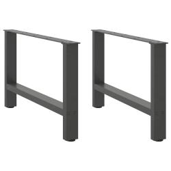 Lot de 2 pieds de table basse r&eacute;glables pratiques 70 x 43 cm en acier thermolaqu&eacute; anthracite 02_005