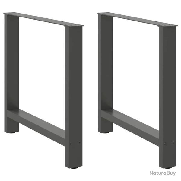Lot de 2 pieds de table � manger carr�s 70 x 72 cm avec niveleurs r�glables style moderne en acier
