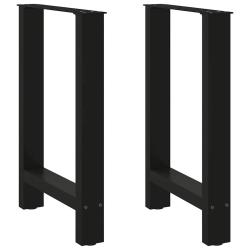 Lot de 2 pieds de table &agrave; manger carr&eacute;s ajustables 60 x 72 cm structure robuste design moderne en a