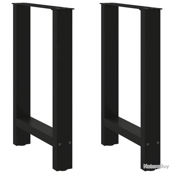 Lot de 2 pieds de table � manger carr�s ajustables 60 x 72 cm structure robuste design moderne en a