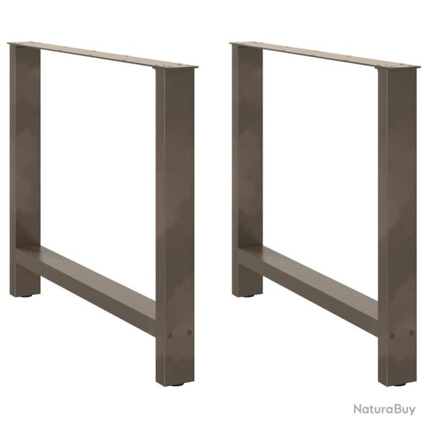 Lot de 2 pieds de table � manger en acier 100 x 72-73 cm design moderne robustes en acier naturel 0