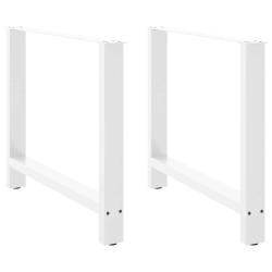 Lot de 2 pieds de table &agrave; manger ajustables noir 90 x 73 cm en acier thermolaqu&eacute; blanc 02_0057557