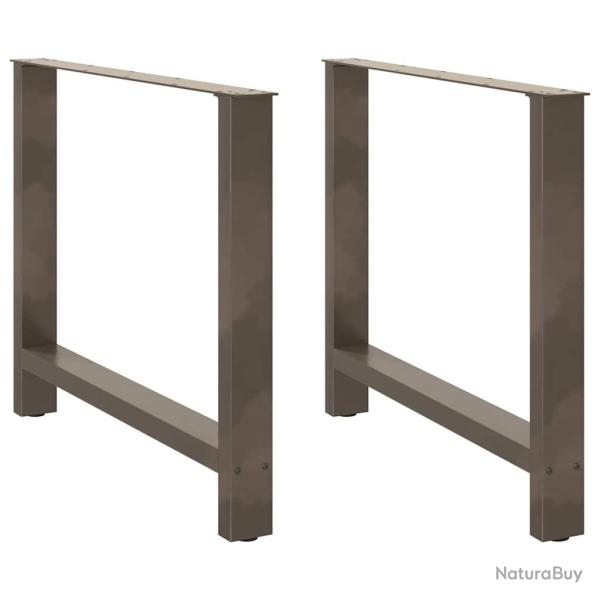 Lot de 2 pieds de table � manger en acier thermolaqu� 90 x 72-73 cm avec niveleurs r�glables design