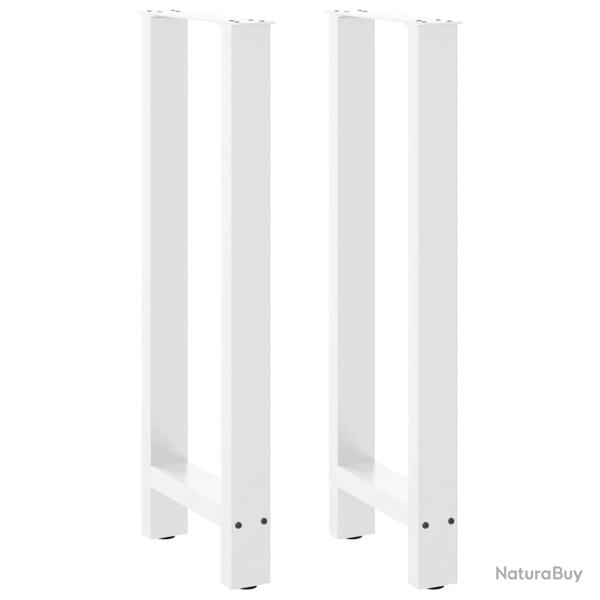 Lot de 2 pieds de table de bar design moderne 50 x 101 cm avec niveleurs r�glables en acier blanc 0