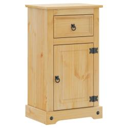 Armoire de salle de bain rustique avec tiroir et porte 45 x 33 x 80 cm en bois de pin massif miel 0