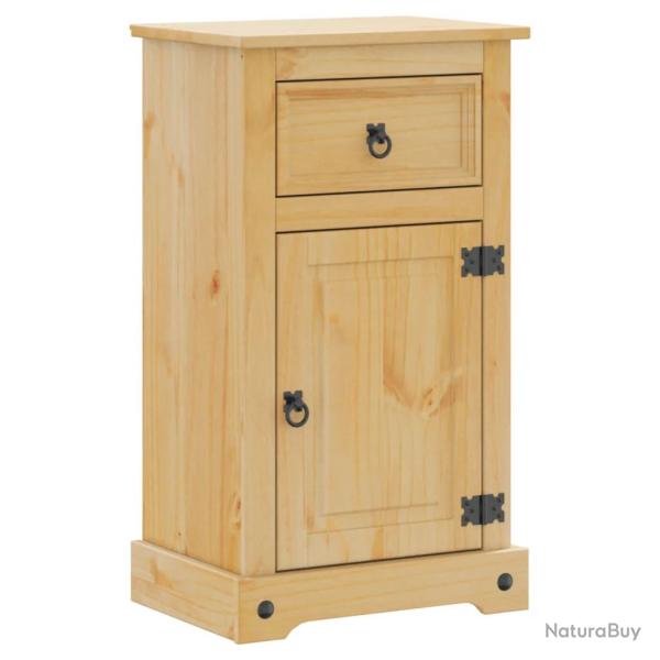 Armoire de salle de bain rustique avec tiroir et porte 45 x 33 x 80 cm en bois de pin massif miel 0