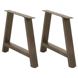 Lot de 2 pieds de table basse en A 70 x 42 cm avec niveleurs r&eacute;glables design moderne en acier noir